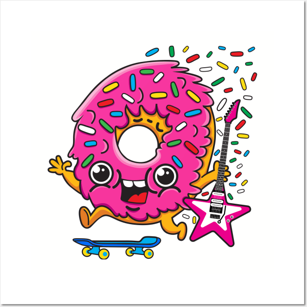 Skater Donut Rocks! Wall Art by Plushism